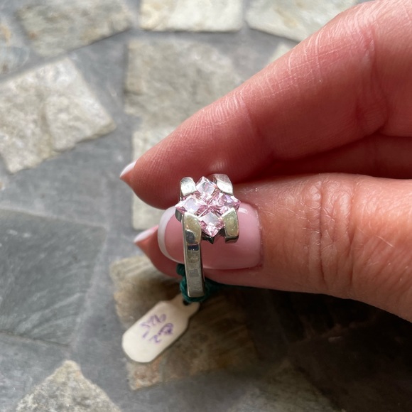 Pink CZ Sterling Silver Ring - Picture 3 of 10